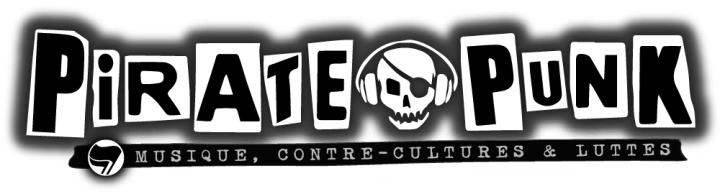 Logo de Pirate Punk, une plateforme dédiée à la musique, aux contre-cultures et aux luttes sociales, avec un design coloré et un crâne portant des écouteurs.